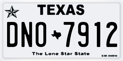 TX license plate DNO7912