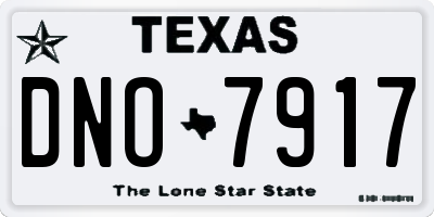 TX license plate DNO7917