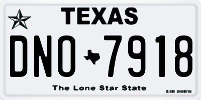 TX license plate DNO7918