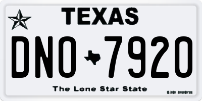 TX license plate DNO7920