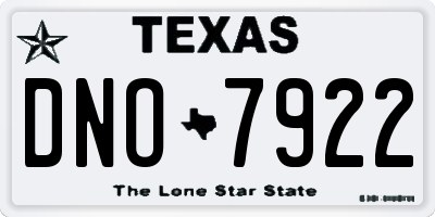 TX license plate DNO7922