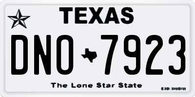 TX license plate DNO7923