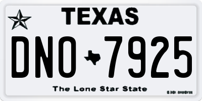 TX license plate DNO7925