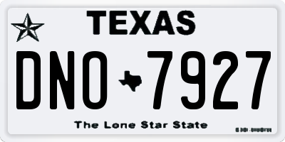 TX license plate DNO7927