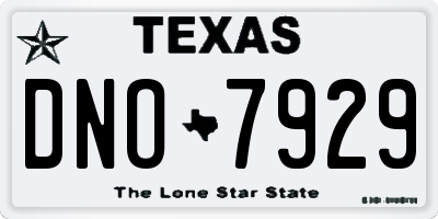 TX license plate DNO7929