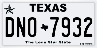 TX license plate DNO7932