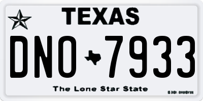 TX license plate DNO7933