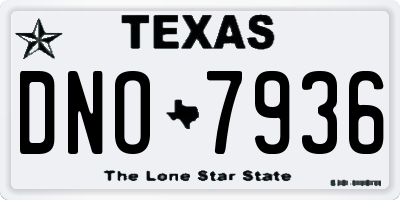 TX license plate DNO7936
