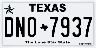 TX license plate DNO7937