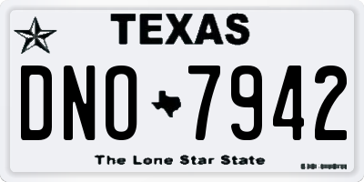 TX license plate DNO7942