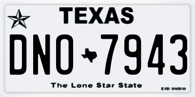 TX license plate DNO7943