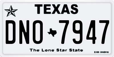 TX license plate DNO7947
