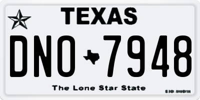 TX license plate DNO7948