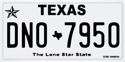 TX license plate DNO7950