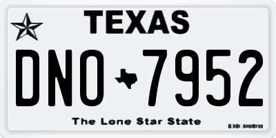 TX license plate DNO7952