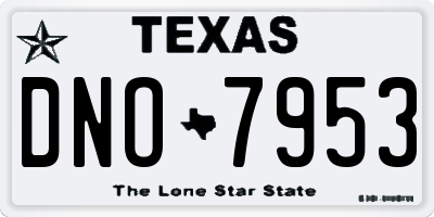 TX license plate DNO7953