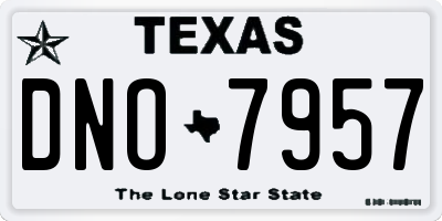 TX license plate DNO7957