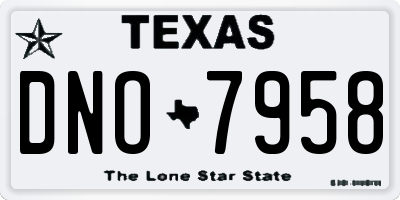 TX license plate DNO7958