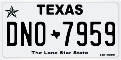 TX license plate DNO7959