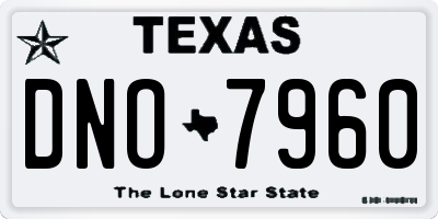 TX license plate DNO7960