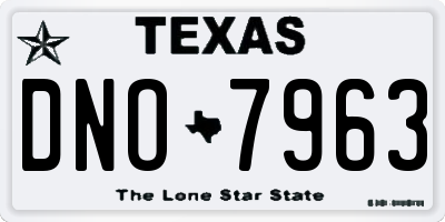 TX license plate DNO7963