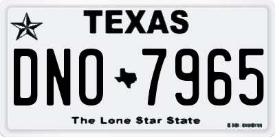 TX license plate DNO7965