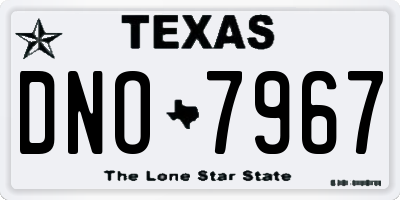 TX license plate DNO7967