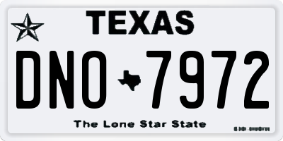 TX license plate DNO7972