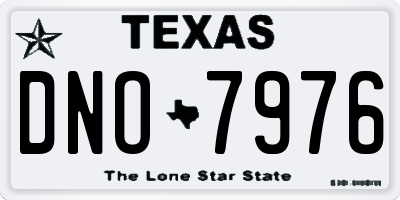 TX license plate DNO7976