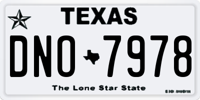 TX license plate DNO7978