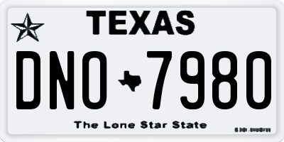 TX license plate DNO7980