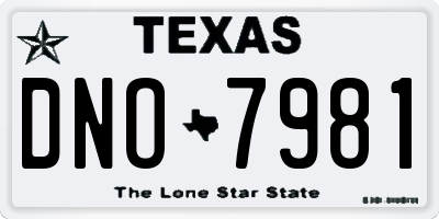 TX license plate DNO7981