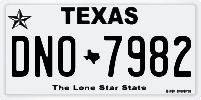 TX license plate DNO7982