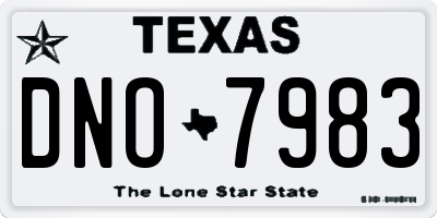 TX license plate DNO7983