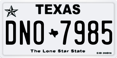 TX license plate DNO7985