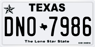 TX license plate DNO7986