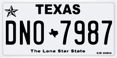 TX license plate DNO7987