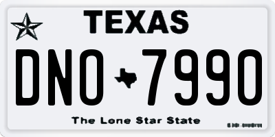 TX license plate DNO7990