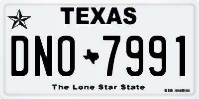 TX license plate DNO7991
