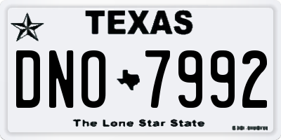 TX license plate DNO7992