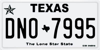 TX license plate DNO7995