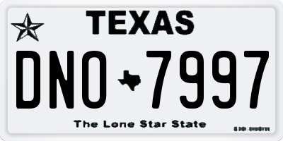TX license plate DNO7997