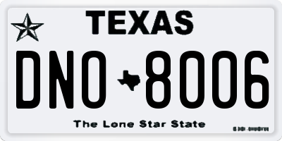TX license plate DNO8006