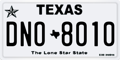 TX license plate DNO8010