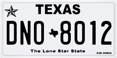 TX license plate DNO8012