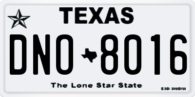 TX license plate DNO8016