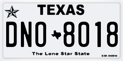 TX license plate DNO8018
