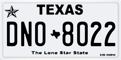 TX license plate DNO8022