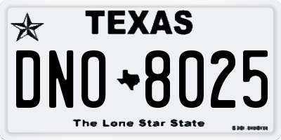 TX license plate DNO8025