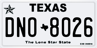 TX license plate DNO8026